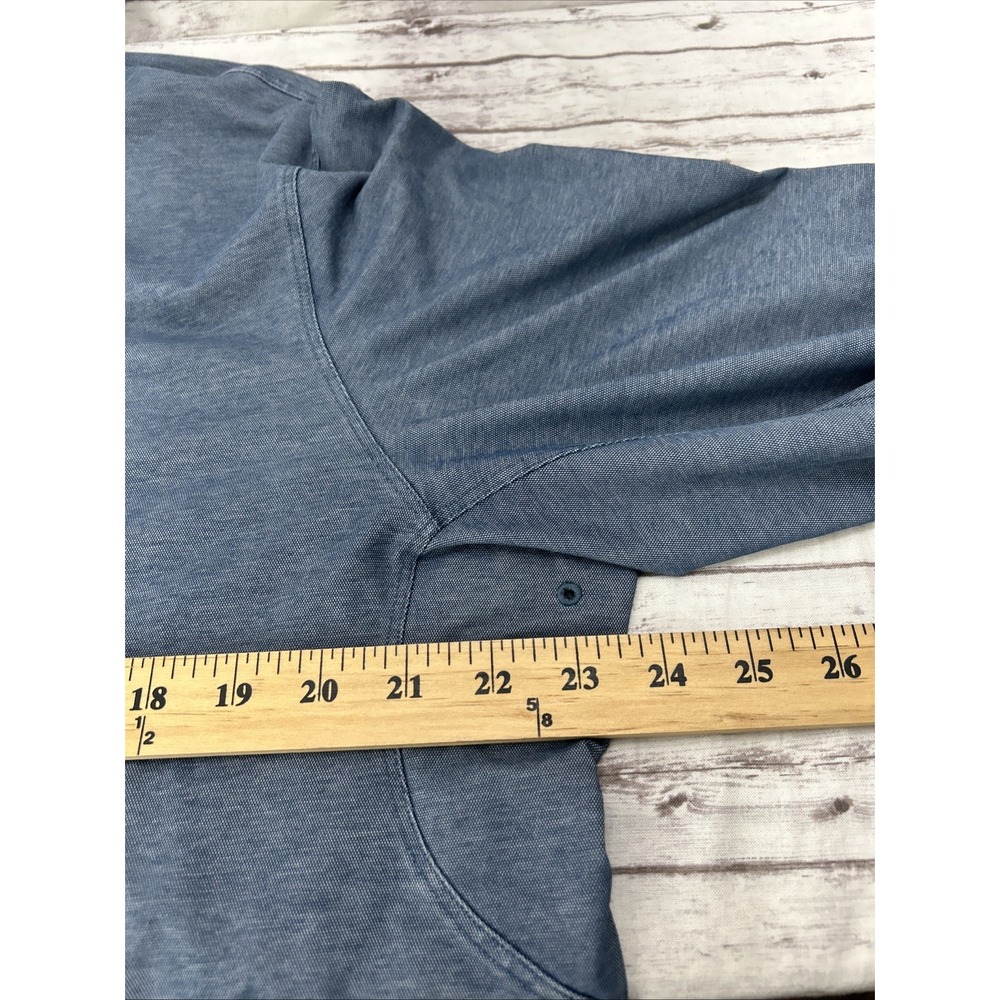 Lululemon Mens Shirt XL Blue Commission Chambray Casual Golf Oxford Stretch - Picture 5 of 9
